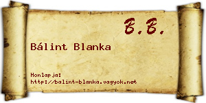 Bálint Blanka névjegykártya
